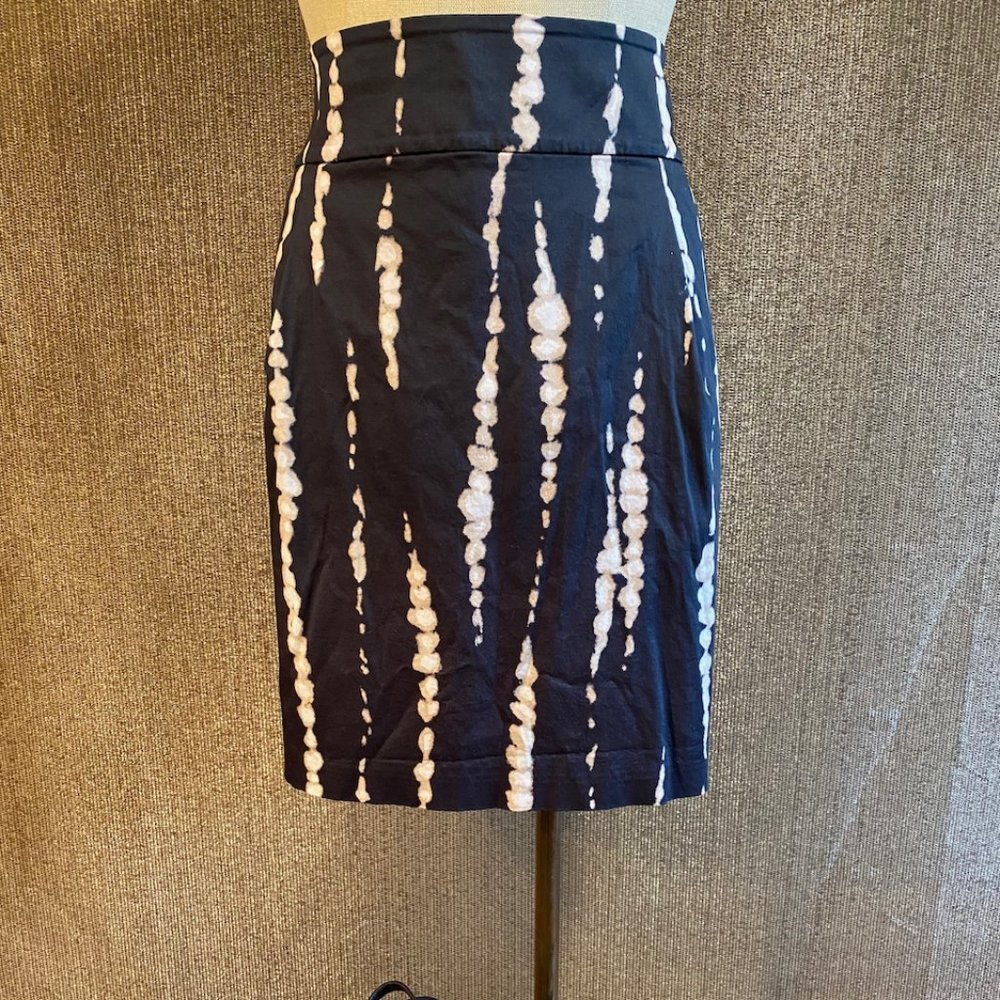 Black Cotton Anne Taylor Contemporary Pencil Skirt Sz 14